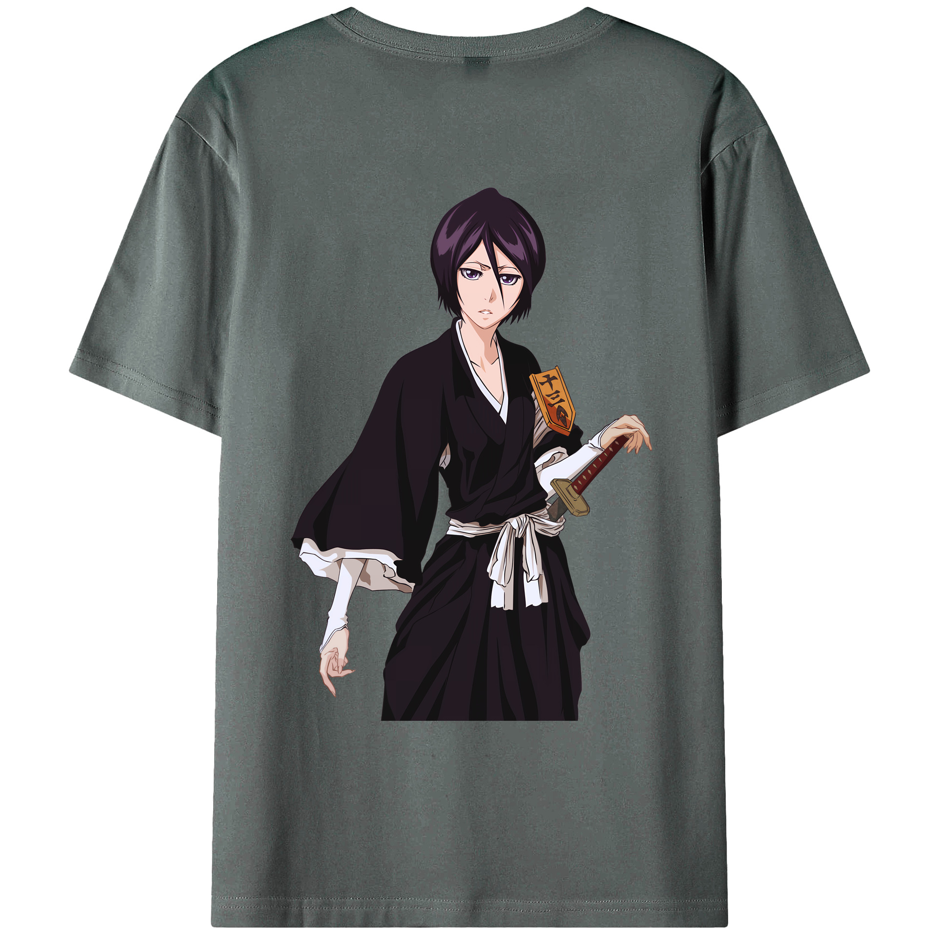 （画像用） ブリーチ 朽木ルキア BLEACH Kuchiki Rukia 綿100％ メンズ半袖Tシャツ（バックプリント） 通気性